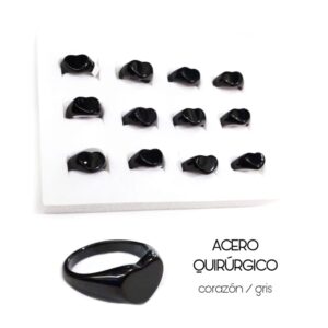 ANILLO CORAZON NEGRO